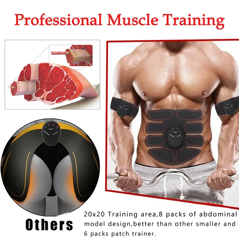 Stimulateur musculaire électrique sans fil pour fessiers et hanches, entraîneur abdominal et masseur corporel 5