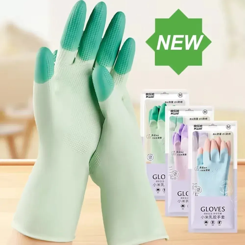 Gants de nettoyage en silicone pour la vaisselle, antidérapants, longs et réutilisables - Image 1