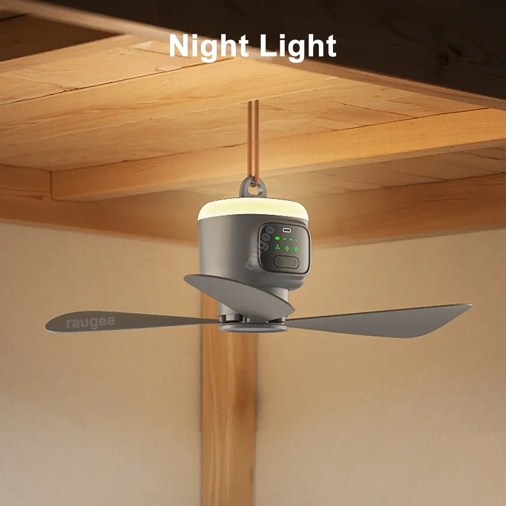 Ventilateur de camping portable rechargeable 12000mAh avec télécommande et lumière LED pour tente en plein air 6