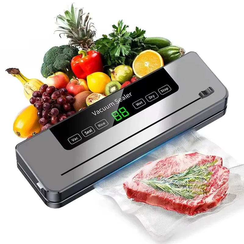 Machine de mise sous vide électrique pour aliments secs et humides, livrée avec sacs 2