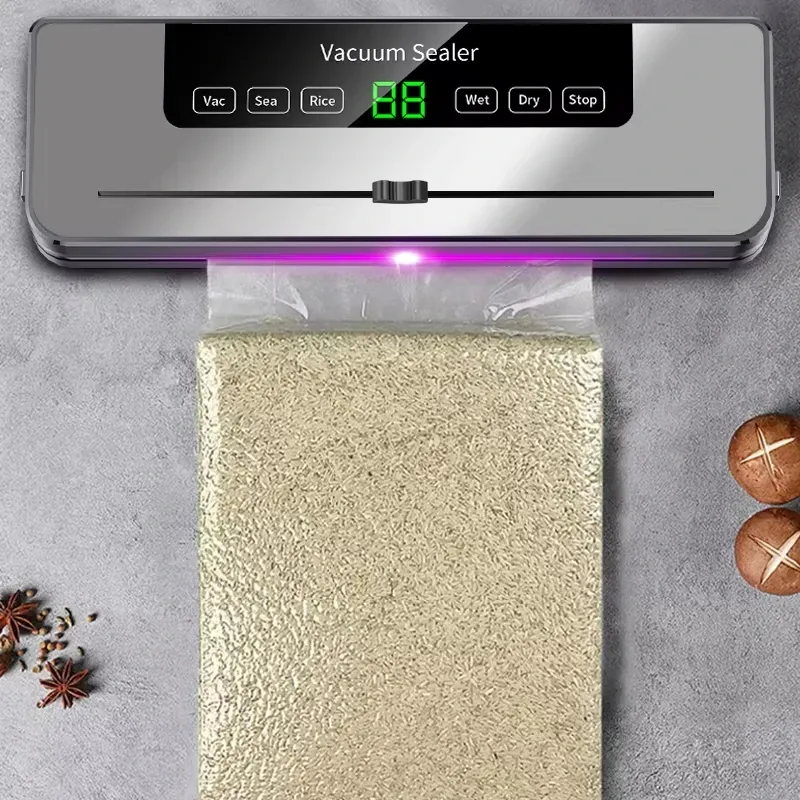Machine de mise sous vide électrique pour aliments secs et humides, livrée avec sacs 4