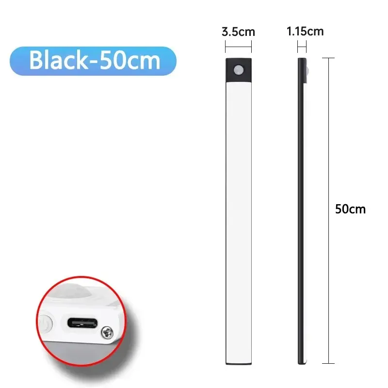 Veilleuse LED ultra fine à capteur de mouvement, sans fil et rechargeable par USB, pour armoire de cuisine et garde-robe 14