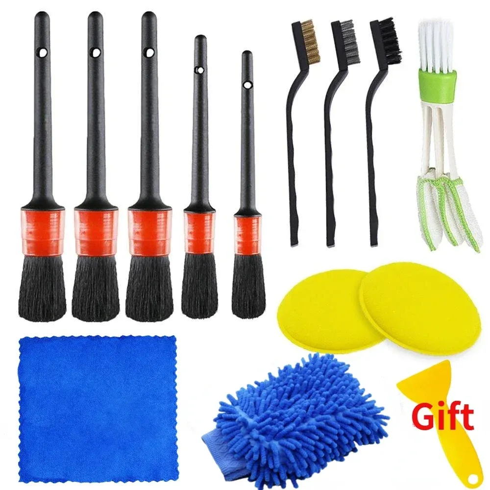 PWS Kit de brosses de détailing automobile avec brosse électrique pour perceuse 8