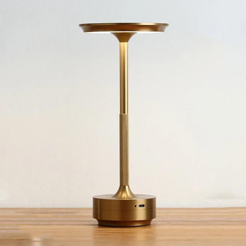 Lampe de bureau tactile rétro en alliage d'aluminium, veilleuse LED à intensité variable, rechargeable et portable 10
