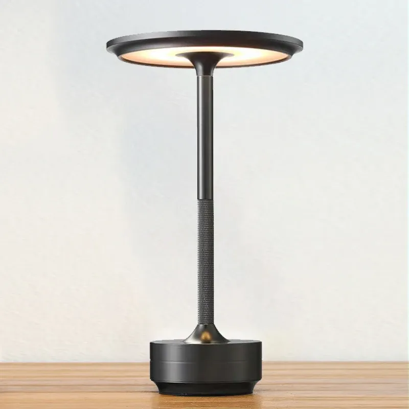 Lampe de bureau tactile rétro en alliage d'aluminium, veilleuse LED à intensité variable, rechargeable et portable 7