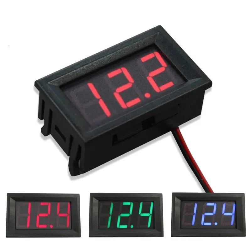 Voltmètre numérique étanche DC 4,5 V–30 V pour voiture, bateau et moto, affichage LED 0,56 pouce