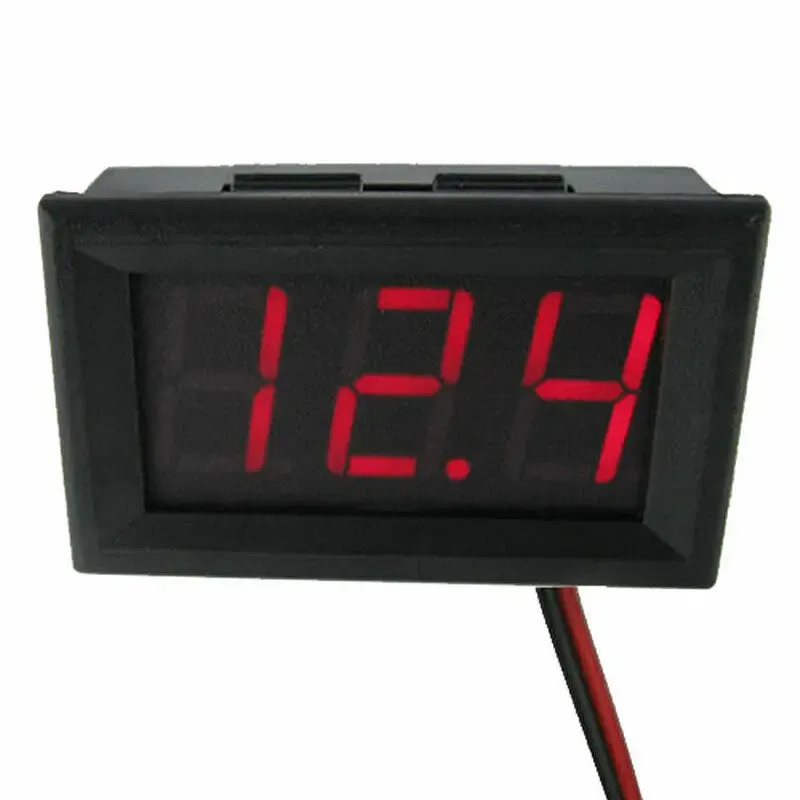 Voltmètre numérique étanche DC 4,5 V–30 V pour voiture, bateau et moto, affichage LED 0,56 pouce 8