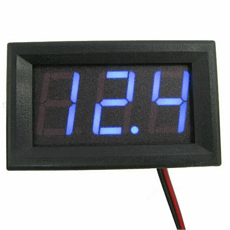 Voltmètre numérique étanche DC 4,5 V–30 V pour voiture, bateau et moto, affichage LED 0,56 pouce 7