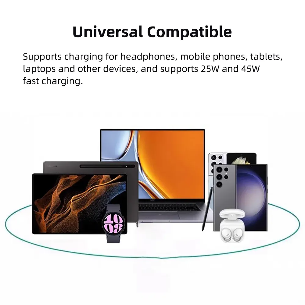 Câble de charge rapide USB-C vers USB-C PD 100 W, lot de 3, compatible Samsung Galaxy S22, S23, S24, S25, Plus, Note, Ultra, A53 et A54, pour charge et transfert de données 6