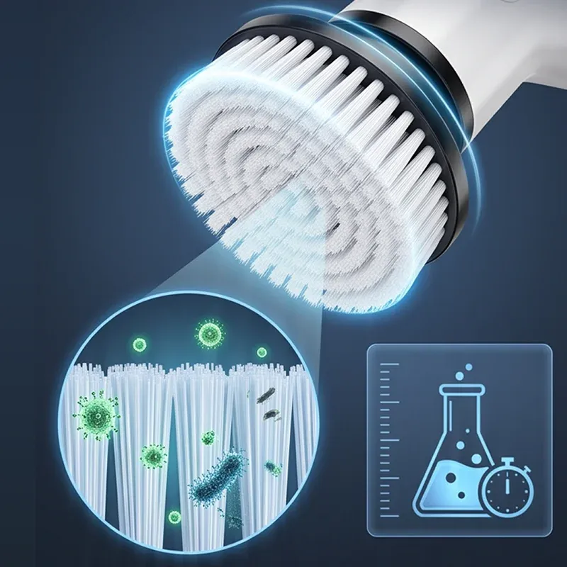 Brosse de nettoyage électrique sans fil multifonctionnelle pour la maison, brosse rotative pour salle de bain et cuisine 2