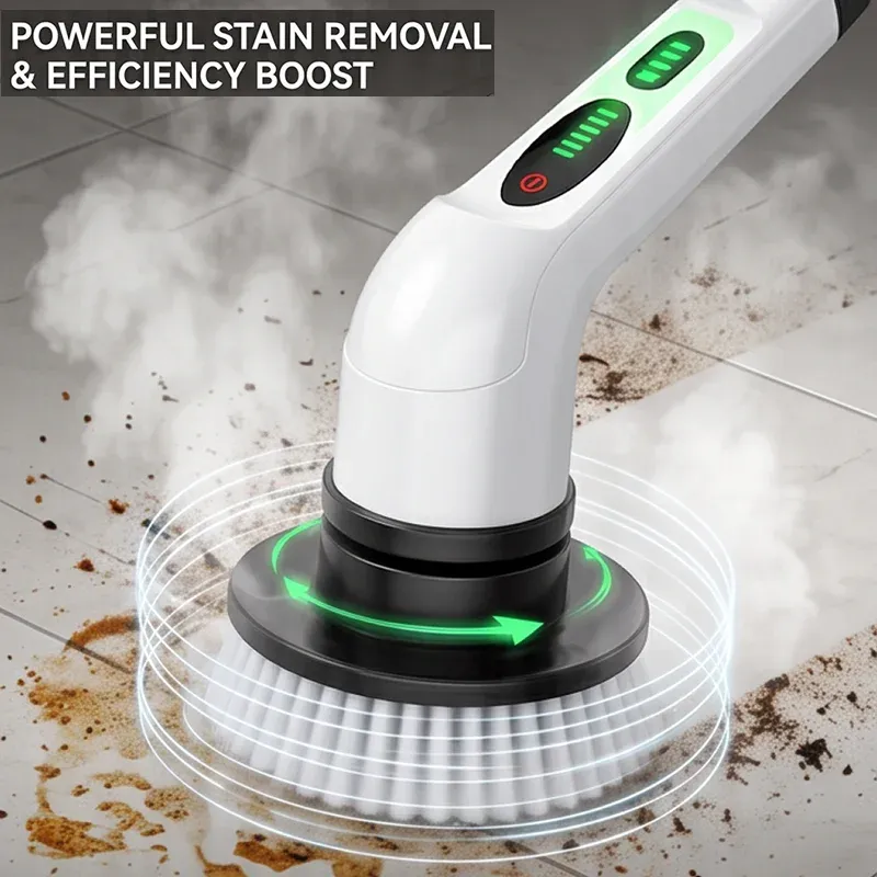 Brosse de nettoyage électrique sans fil multifonctionnelle pour la maison, brosse rotative pour salle de bain et cuisine 3