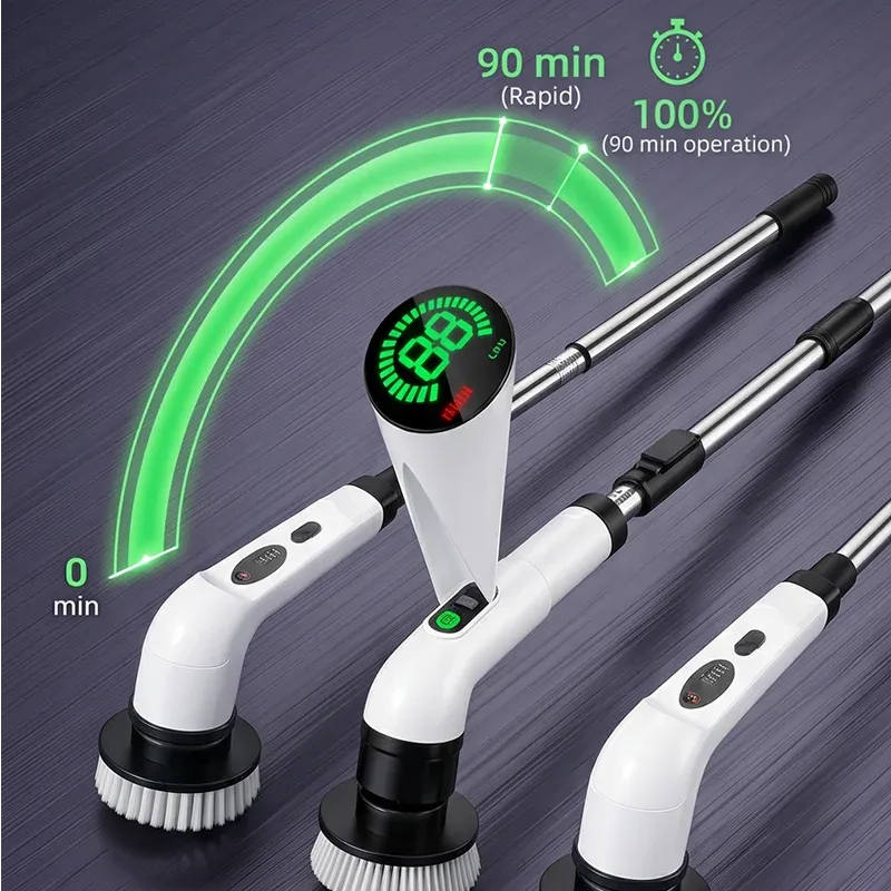 Brosse de nettoyage électrique sans fil multifonctionnelle pour la maison, brosse rotative pour salle de bain et cuisine 4