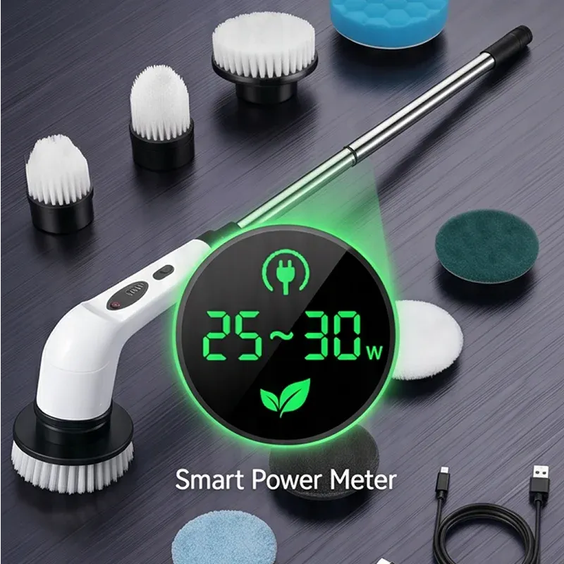 Brosse de nettoyage électrique sans fil multifonctionnelle pour la maison, brosse rotative pour salle de bain et cuisine 6