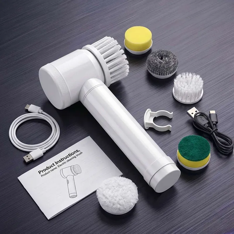 Brosse de nettoyage électrique sans fil multifonctionnelle pour la maison, brosse rotative pour salle de bain et cuisine 8