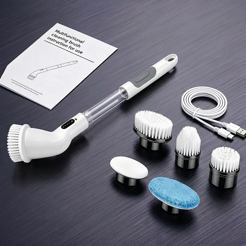 Brosse de nettoyage électrique sans fil multifonctionnelle pour la maison, brosse rotative pour salle de bain et cuisine 7