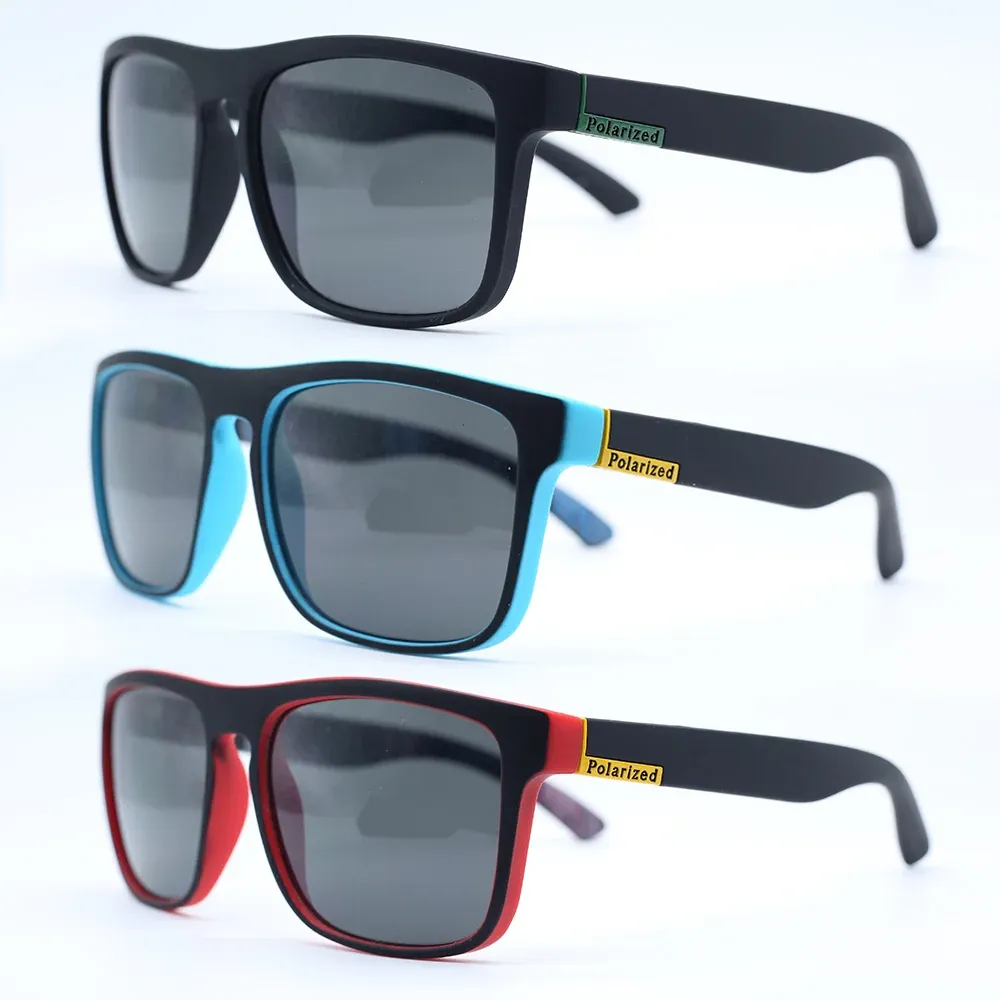Lunettes de soleil de sport polarisées à monture carrée en métal, protection UV400 pour homme et femme 3