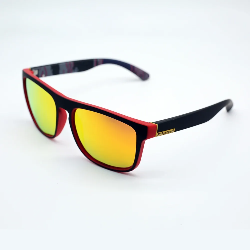 Lunettes de soleil de sport polarisées à monture carrée en métal, protection UV400 pour homme et femme 15