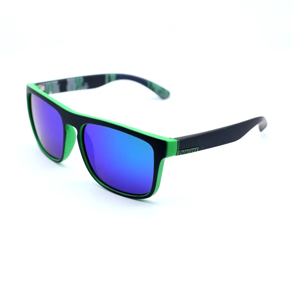 Lunettes de soleil de sport polarisées à monture carrée en métal, protection UV400 pour homme et femme 13