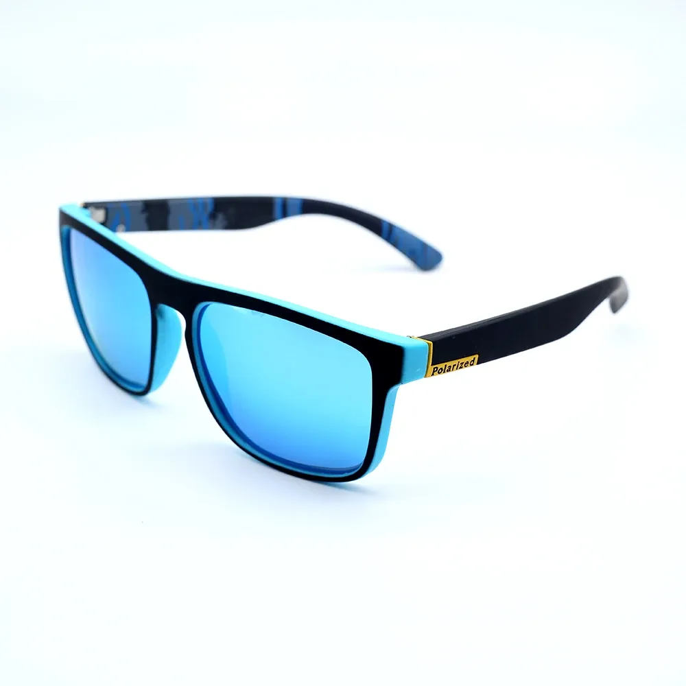 Lunettes de soleil de sport polarisées à monture carrée en métal, protection UV400 pour homme et femme 14