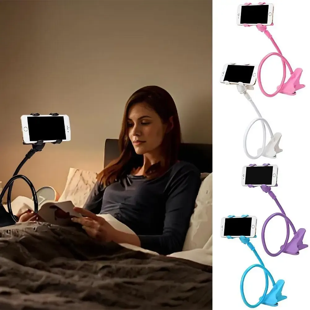 Support de téléphone paresseux à pince pour chevet et bureau, bras long et flexible, support de téléphone portable pour smartphone A1B9 3