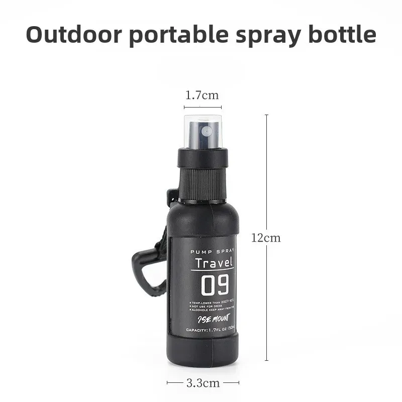 Bouteille de pulvérisation portable pour l'extérieur, camping, randonnée et voyage, vaporisateur d'alcool, flacon rechargeable pour cosmétiques et parfum 7