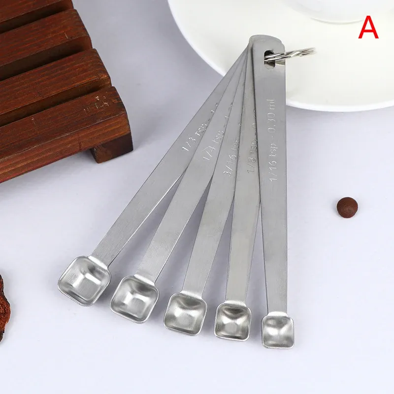 Cuillères doseuses en acier inoxydable, lot de 5, pour ingrédients secs et liquides 7