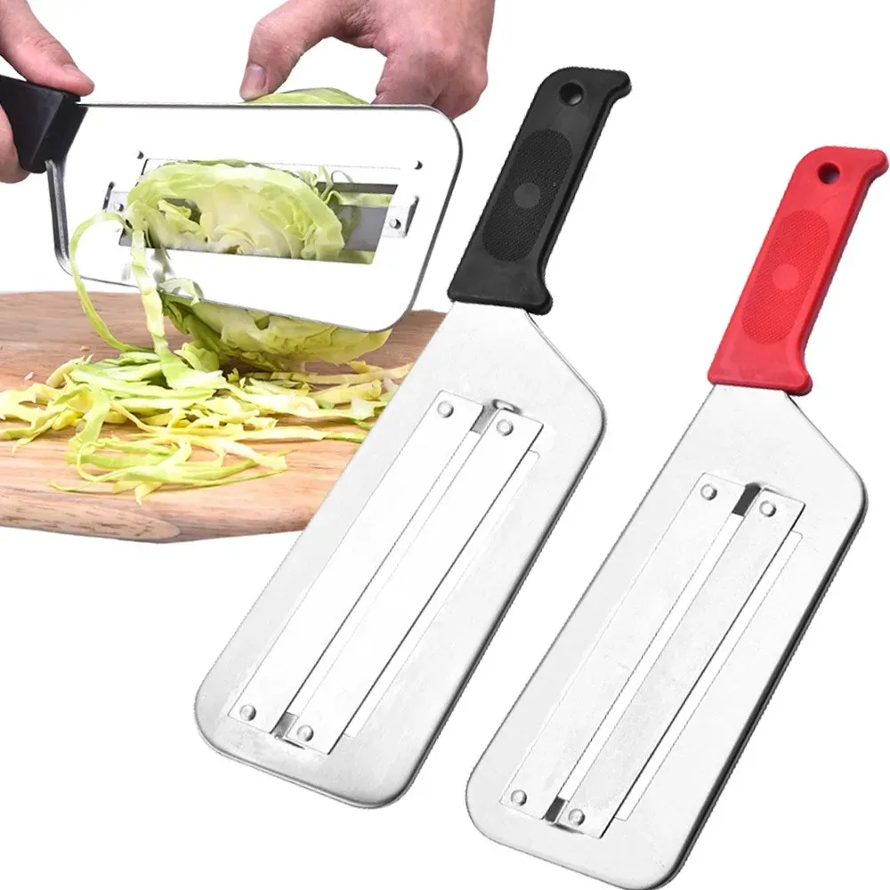 Couteau à chou double lame en acier inoxydable, éplucheur et coupe-légumes et fruits, trancheur et hachoir de cuisine