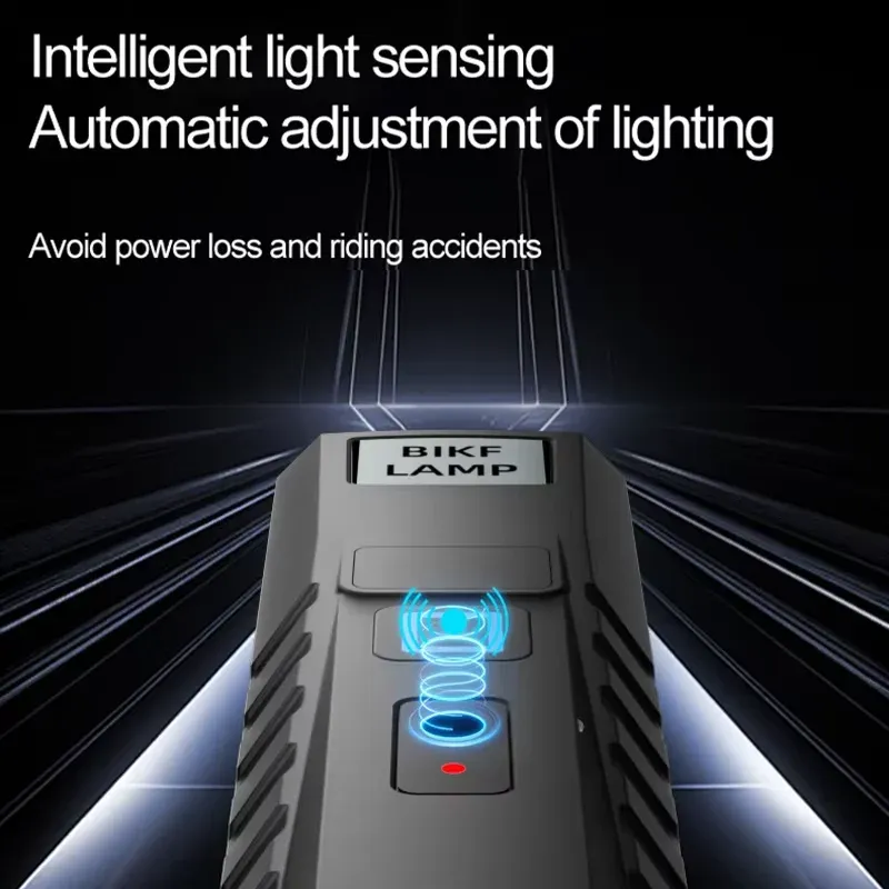 Lampe de vélo rechargeable par USB, phare à détection automatique de luminosité pour la conduite nocturne, lampe LED puissante 4