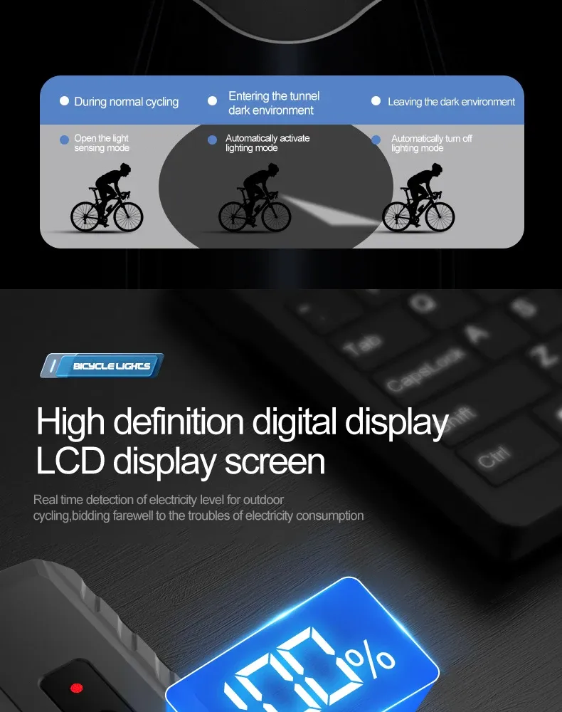 Lumière de vélo intelligente, utilisation en extérieur