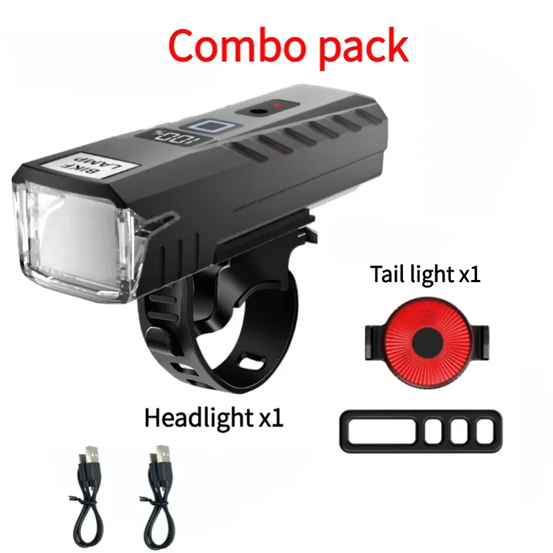 Lampe de vélo rechargeable par USB, phare à détection automatique de luminosité pour la conduite nocturne, lampe LED puissante 10