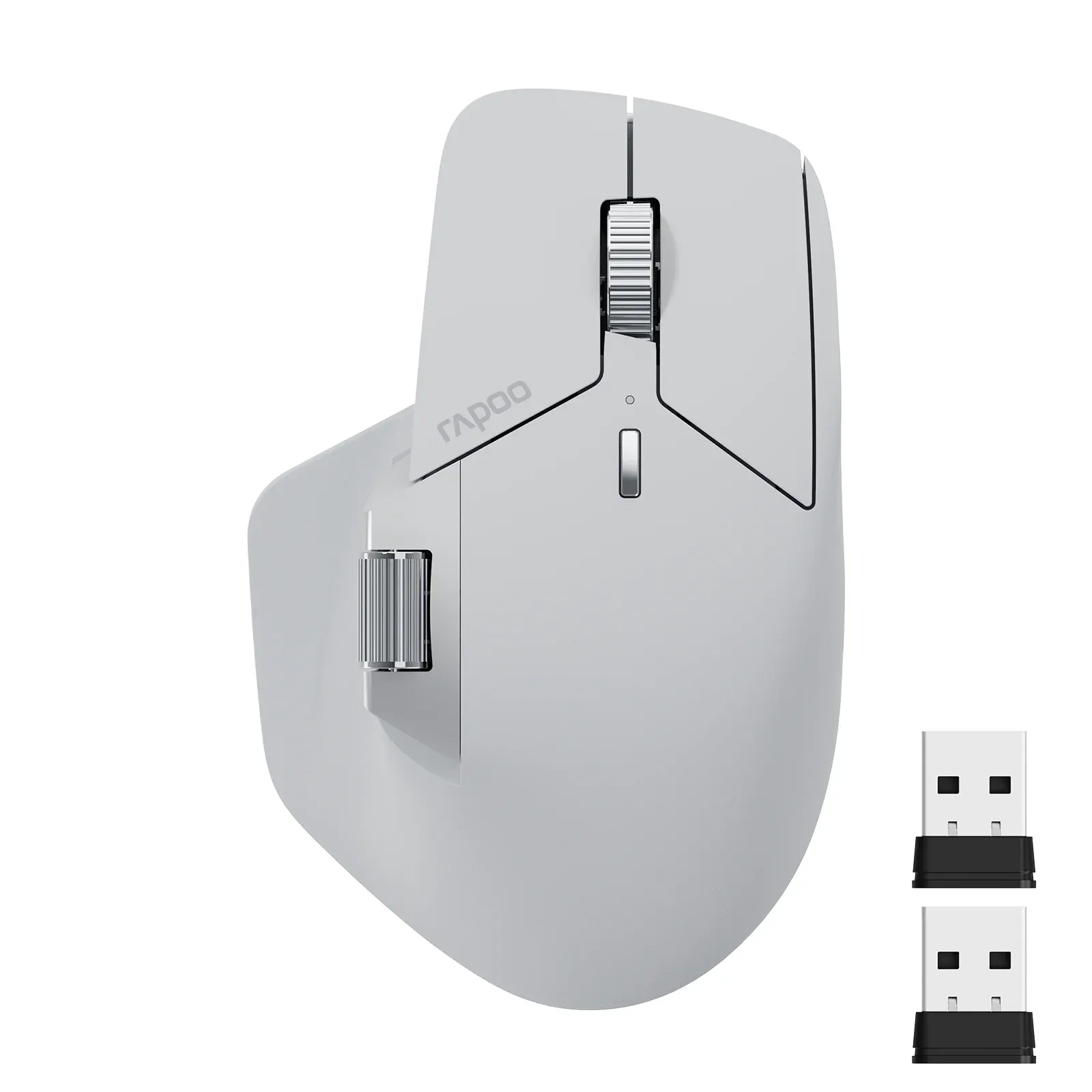 Rapoo Souris sans fil multimode MT760L/MT760M, ergonomique, 4000 DPI, jusqu'à 4 appareils, Bluetooth 8