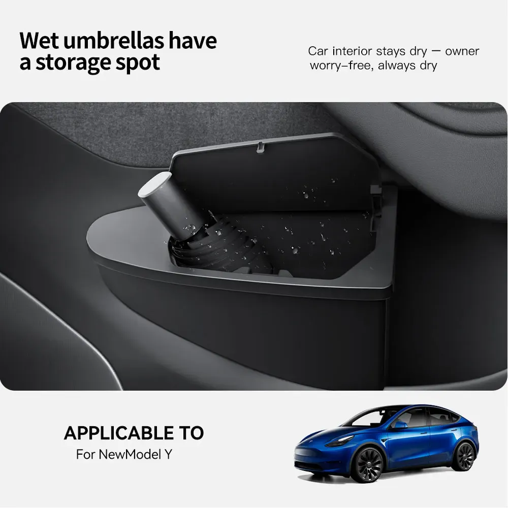 Poubelle de rangement pour porte avant YZ pour Tesla Model Y/YL Juniper, organisateur multifonctionnel 4