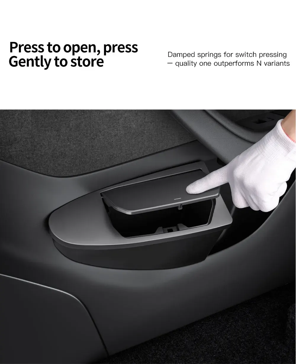 Rangement de porte avant Tesla Model Y en situation