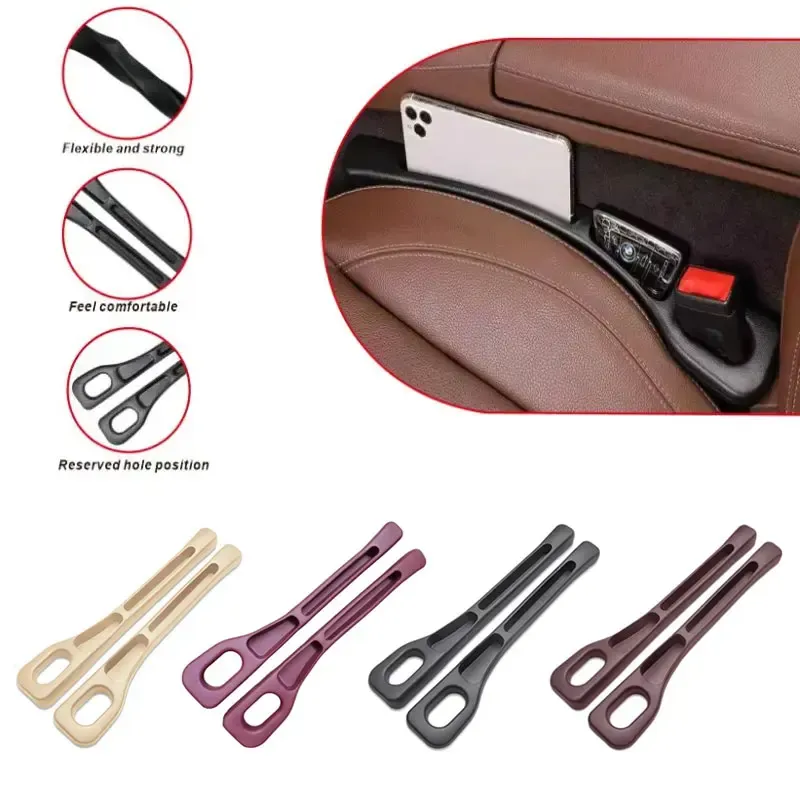 Remplisseur d'écart de siège de voiture étanche, bande de comblement d'écart de siège à 2 rainures, organiseur de rangement pour siège auto, accessoires d'intérieur automobile, lot de 2