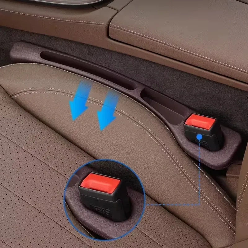 Remplisseur d'écart de siège de voiture étanche, bande de comblement d'écart de siège à 2 rainures, organiseur de rangement pour siège auto, accessoires d'intérieur automobile, lot de 2 4