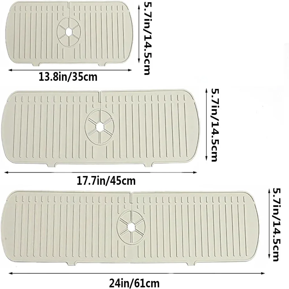 Tapis d'égouttage en silicone pour évier de cuisine, antidérapant et anti-éclaboussures 3
