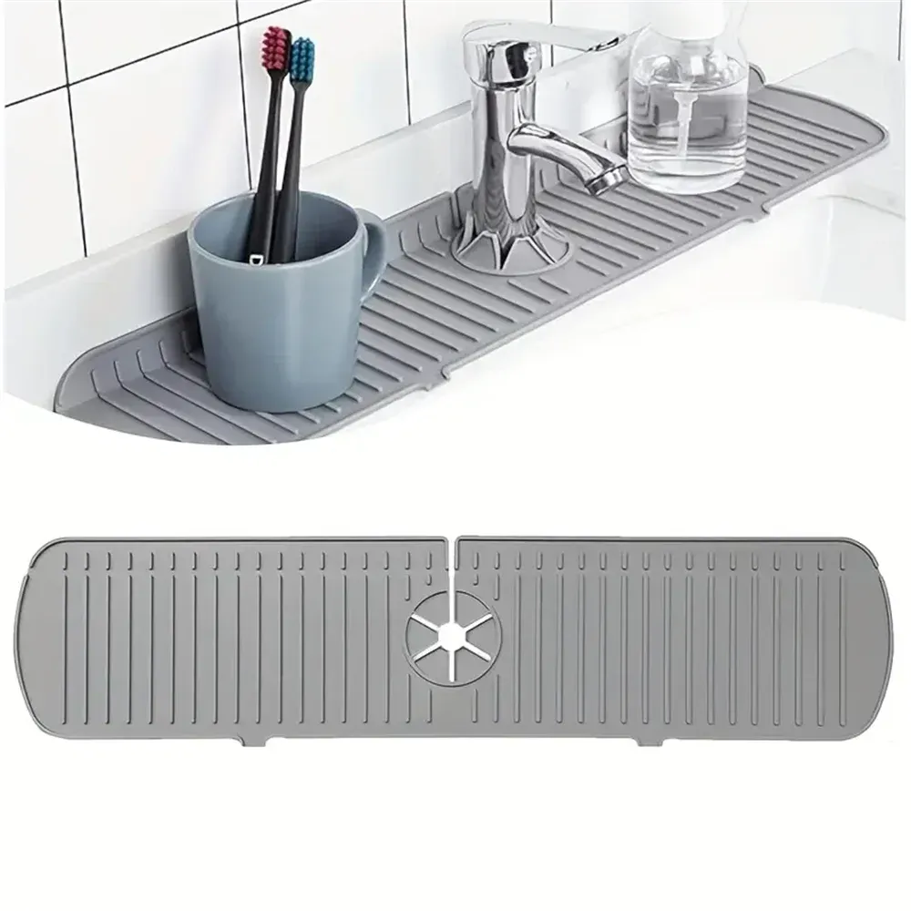 Tapis d'égouttage en silicone pour évier de cuisine, antidérapant et anti-éclaboussures 4