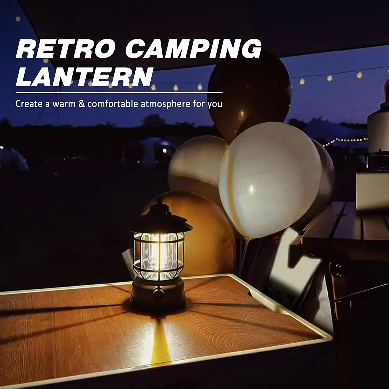 Lanterne de camping rechargeable à intensité variable COB, portable et étanche, pour la randonnée, la pêche, les urgences et les coupures de courant à domicile, usage intérieur et extérieur 6
