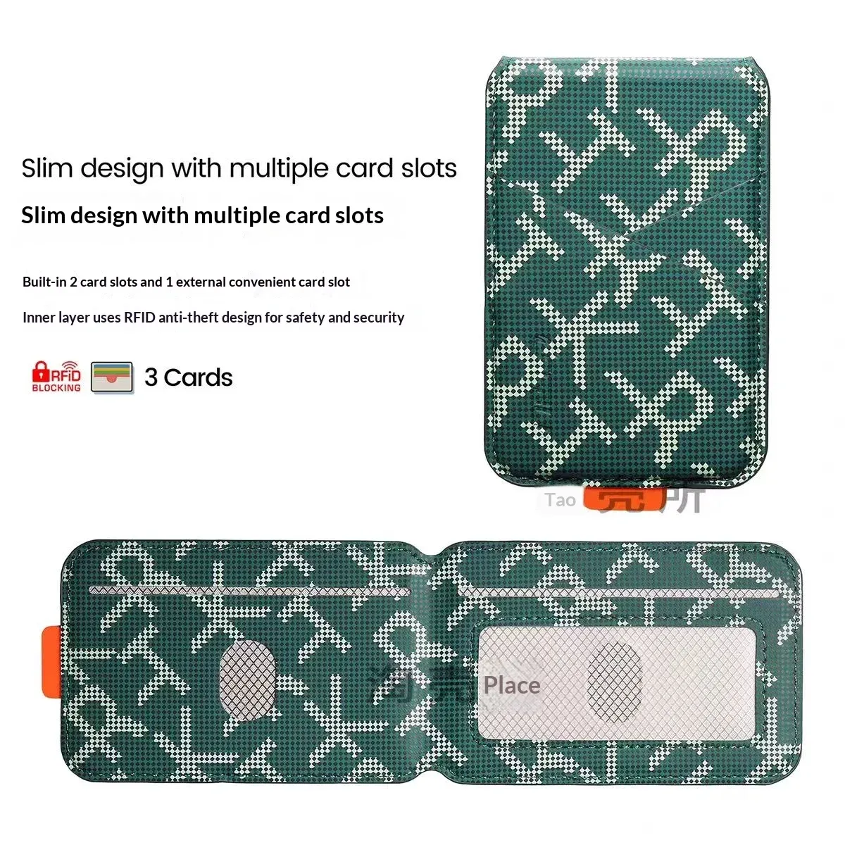 Portefeuille en cuir avec support magnétique pour téléphone et cartes, compatible iPhone 12 à iPhone 18 et iPhone 17 Pro Max, compatible MagSafe, étui à aimant puissant 4