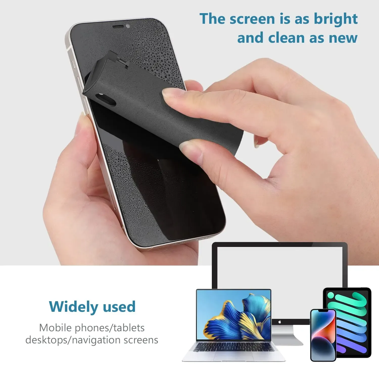 Kit de nettoyage d'écran en microfibre avec flacon pulvérisateur pour téléphone, tablette et ordinateur 2