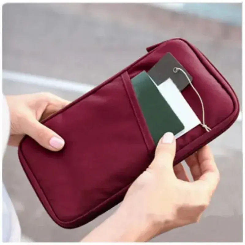 Portefeuille de voyage pour passeport, porte-carte de crédit, organisateur, porte-monnaie, sac à documents, sac à main multifonction, sac de voyage, pochette de rangement 5