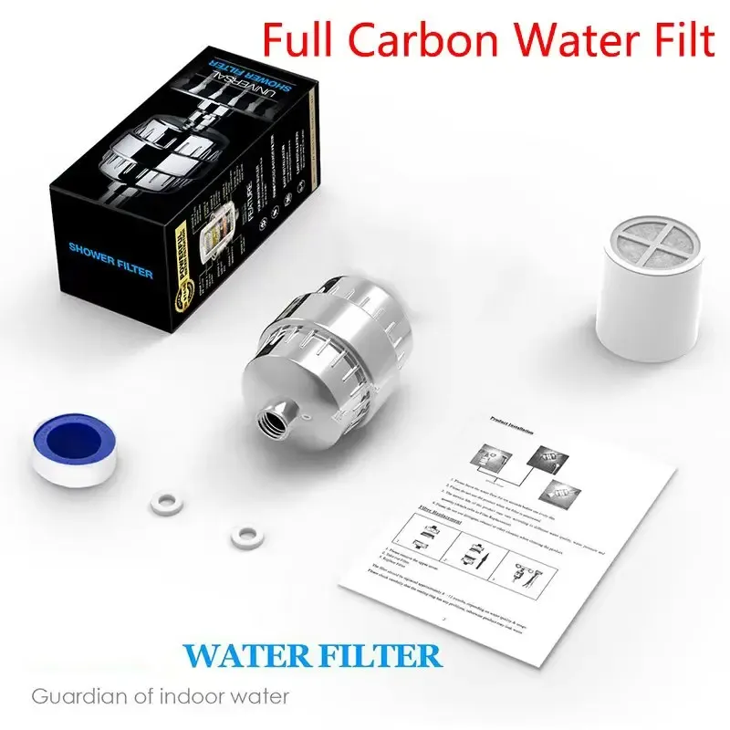 Filtre à eau de douche haute performance, 15 à 20 étapes de filtration, élimine le chlore, le fluorure et les métaux lourds, adoucit l'eau dure, pour pommeau de douche 7