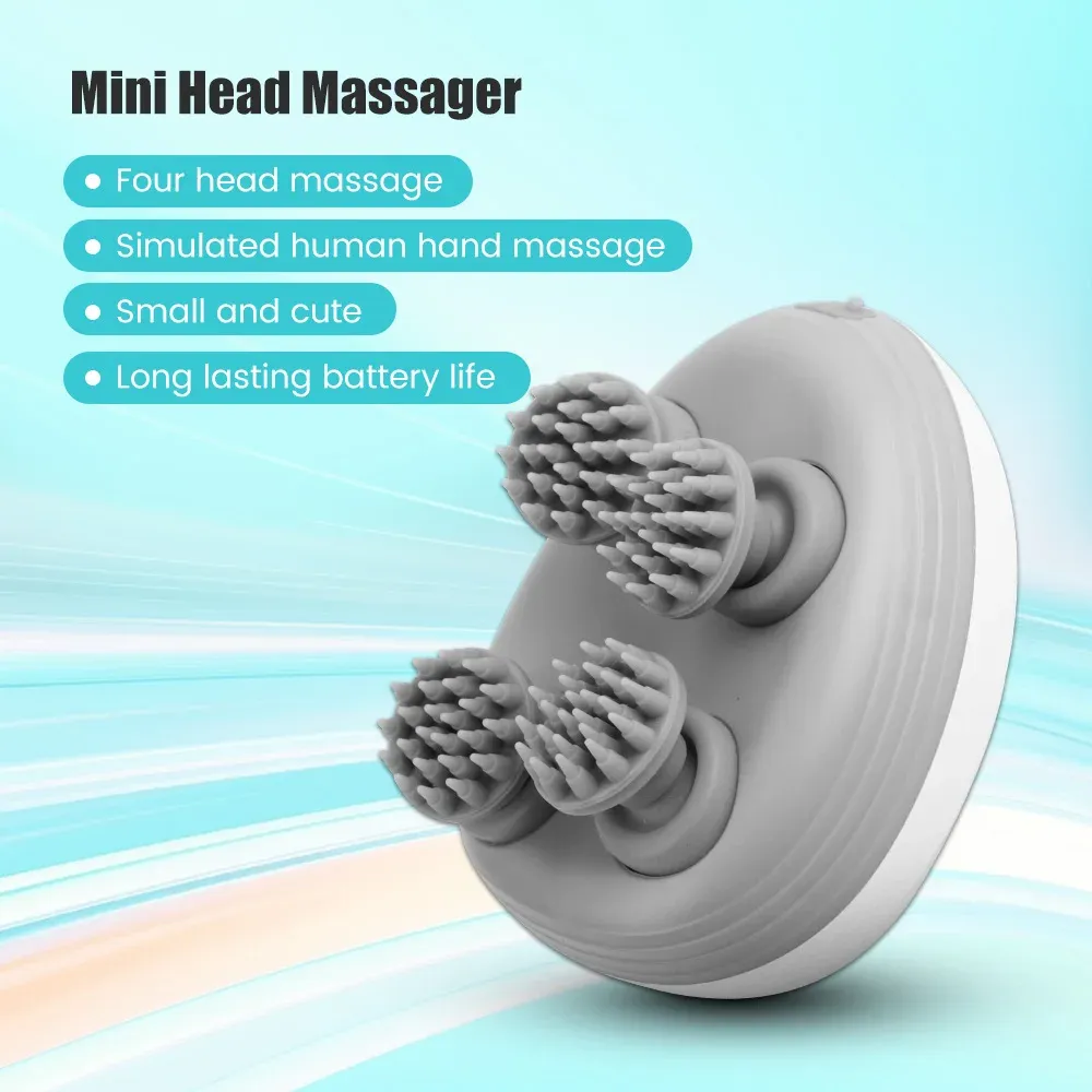 Masseur électrique pour cuir chevelu avec 4 têtes de massage en pierre, masseur profond des tissus pour la relaxation et la croissance des cheveux, peigne griffe pour animaux de compagnie 2