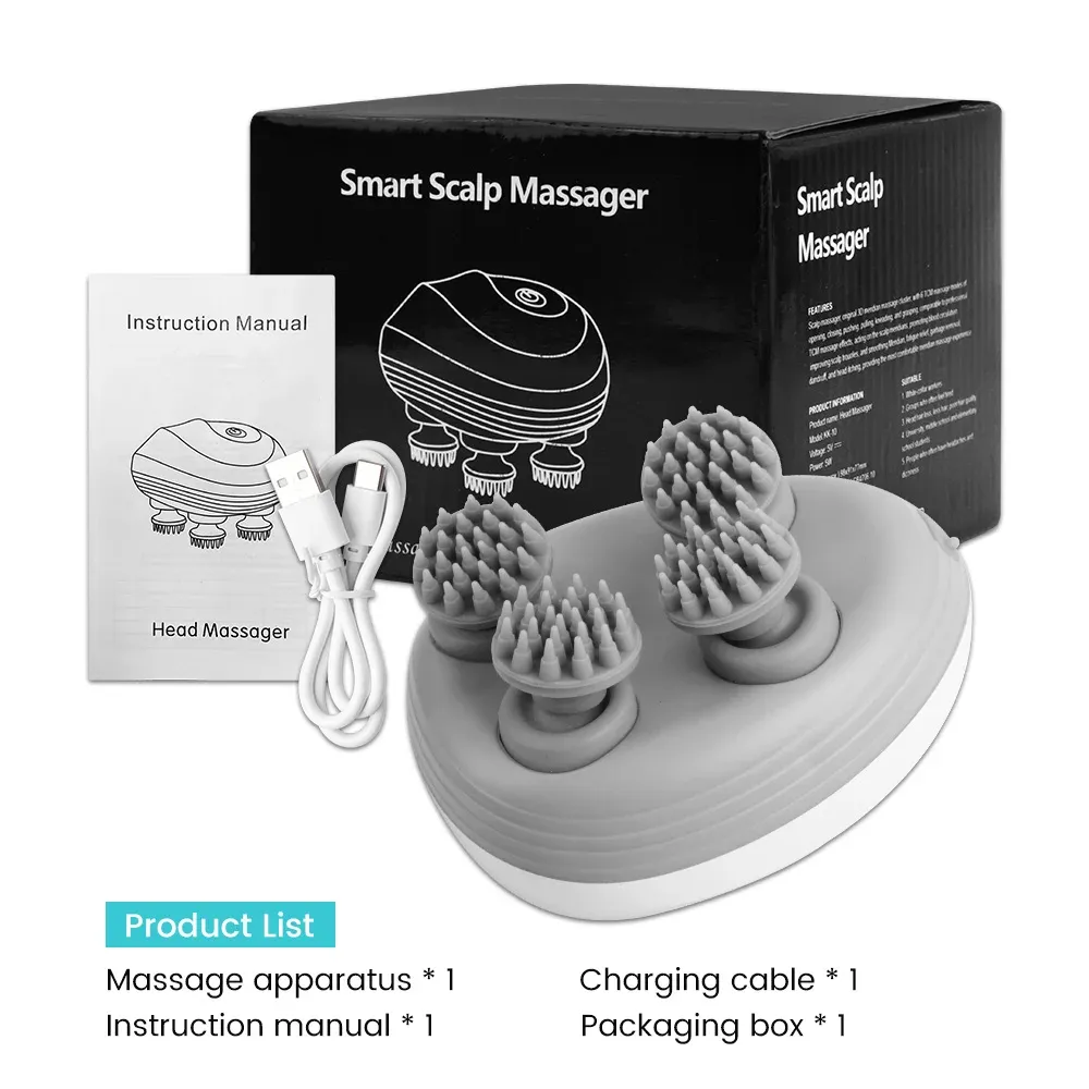 Détail des quatre têtes de massage