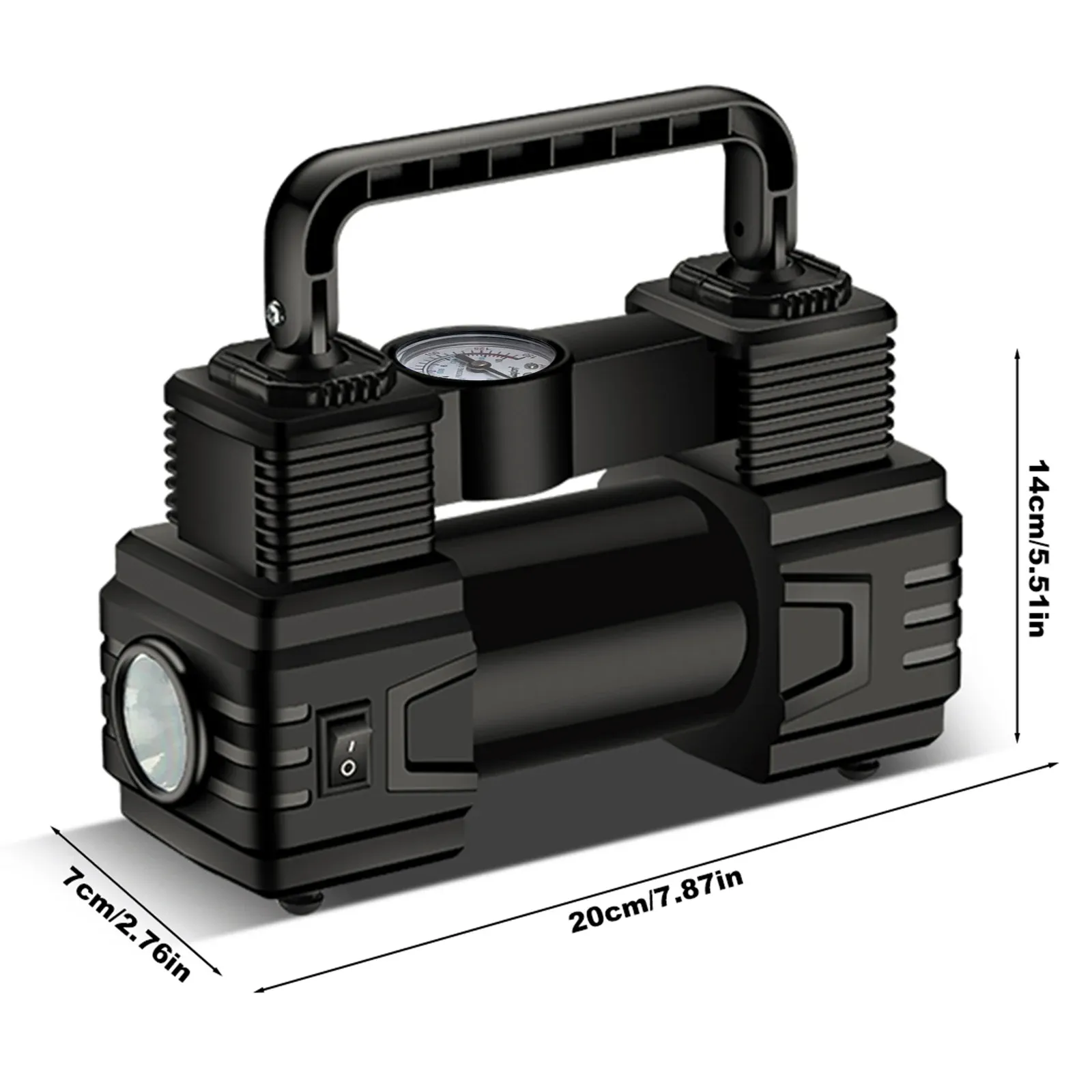 Mini compresseur d'air électrique pour voiture, gonfleur RapDuty avec lumière LED, pompe gonflable automatique, 12 V, 150 PSI 6