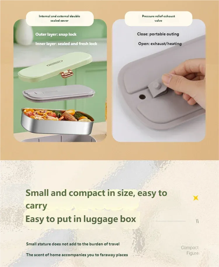 Boîte à déjeuner chauffante, ergonomie et prise en main