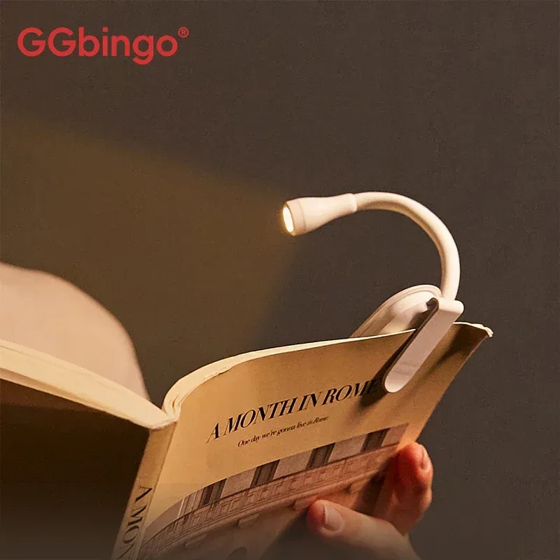 Lampe de lecture LED GGbingo 3 couleurs, rechargeable et pliable, clip réglable à 360° - Image 1