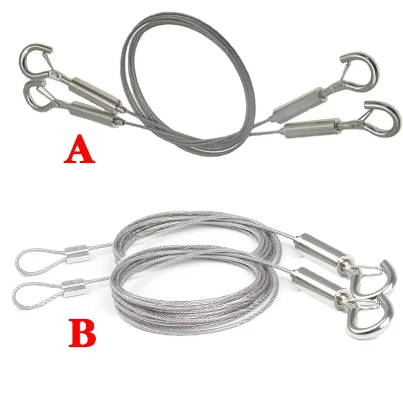 Crochet à ressort réglable pour câble métallique en acier inoxydable, système de suspension pour images et corde à linge 5