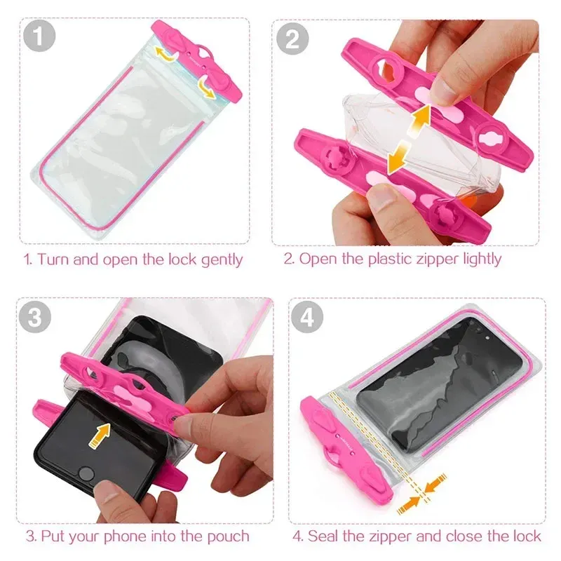 Pochette étanche pour téléphone, sac sec sous-marin pour natation et plongée à la dérive, housse pour téléphone 6 pouces, idéale pour les sports aquatiques, la plage, la piscine et le ski 6