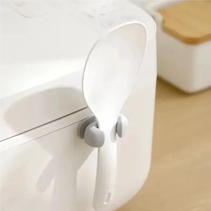 Support de cuillère à riz en silicone résistant à la chaleur, gain de place, pour cuiseur à riz électrique 5